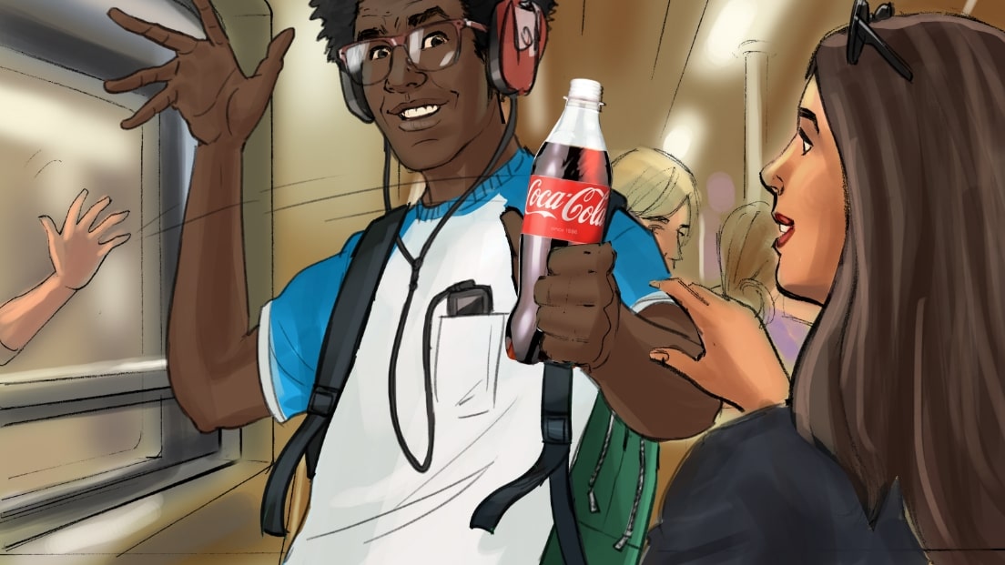Coke Subway Animatic Storyboard example12
