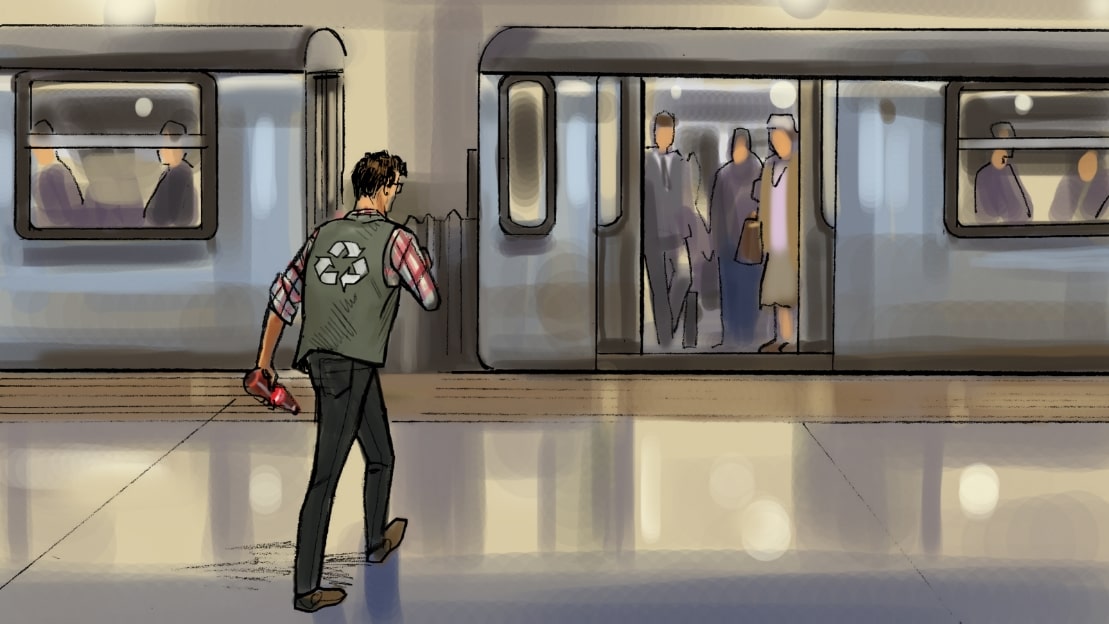 Coke Subway Animatic Storyboard example9