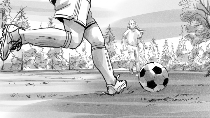 storyboard example created in Pencil Sketches of Sports Illustration