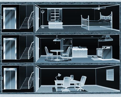 storyboard example created in spot colour of architectural/experiential