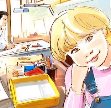 storyboard example created in loose color of children