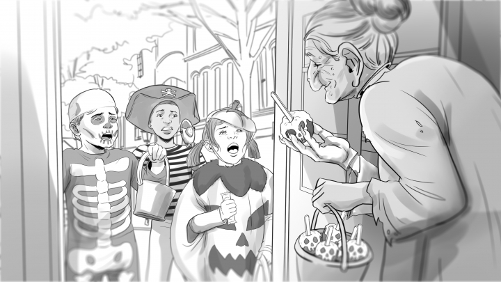 storyboard example created in Pencil Sketches of Children's Book Illustrators