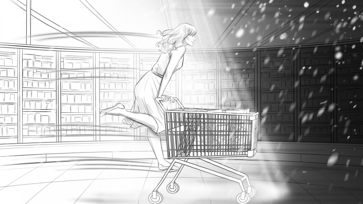 storyboard example created in Tight Pencil Sketches of Women Illustrations