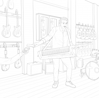 storyboard example created in Pencil Sketches of 