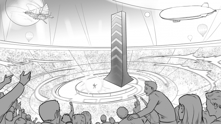 storyboard example created in Pencil Sketches of 