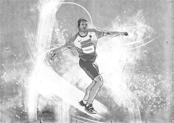 storyboard example created in pencil sketch tight of sports illustration