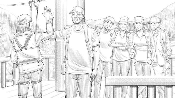 storyboard example created in pencil sketches of personal