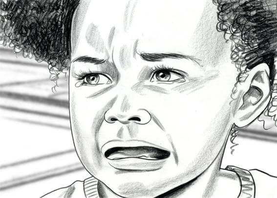 storyboard example created in pencil sketch tight of expressions