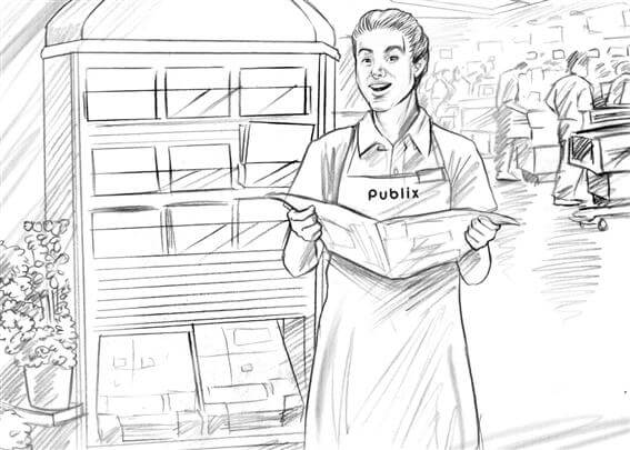 publix storyboard example created in a-ha of men