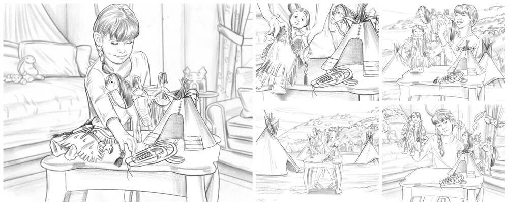 storyboard example created in pencil sketch tight of sequential