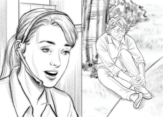 storyboard example created in pencil sketches of character design