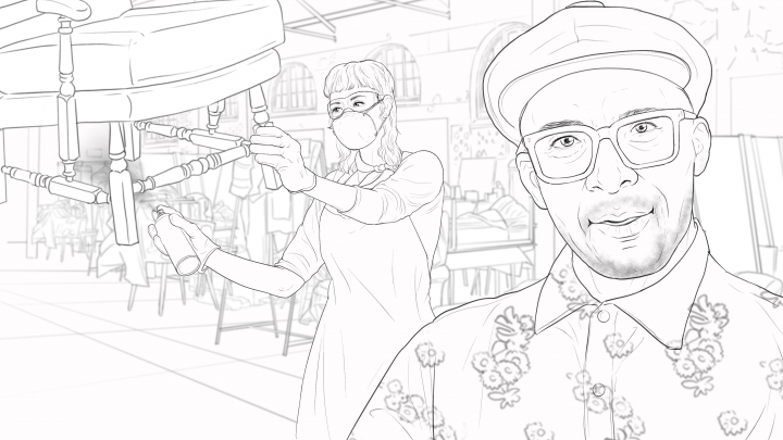 storyboard example created in Tight Pencil Sketches of 