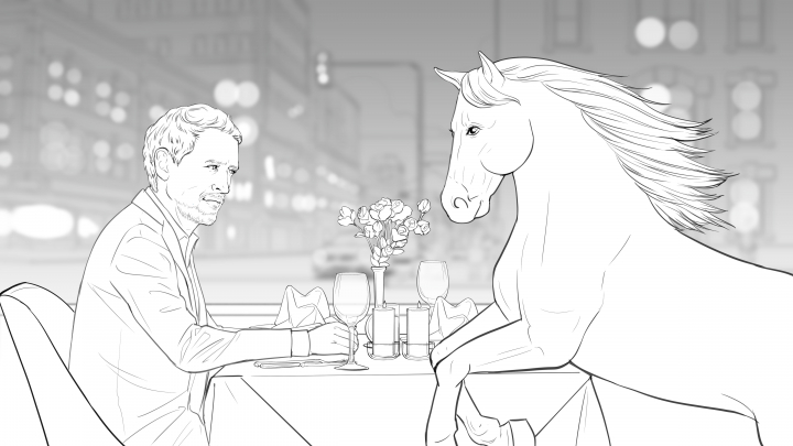 storyboard example created in Tight Pencil Sketches of 