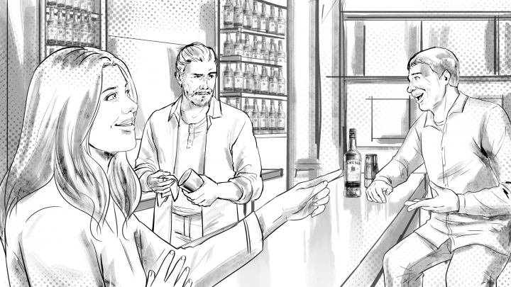 storyboard example created in Tight Pencil Sketches of 