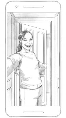 storyboard example created in Tight Pencil Sketches of Women Illustrations