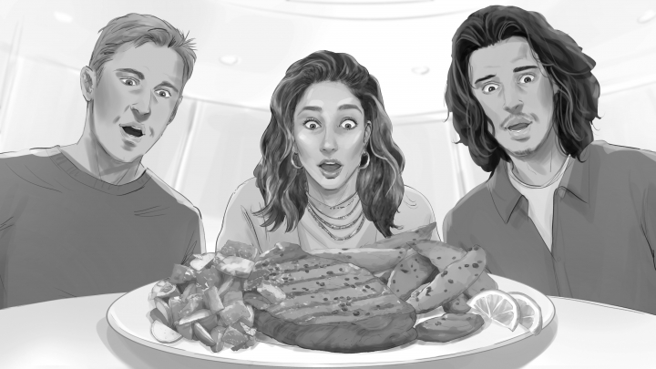 storyboard example created in Tight Pencil Sketches of Food and Drink Illustrations
