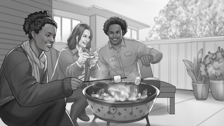 storyboard example created in Tight Pencil Sketches of 