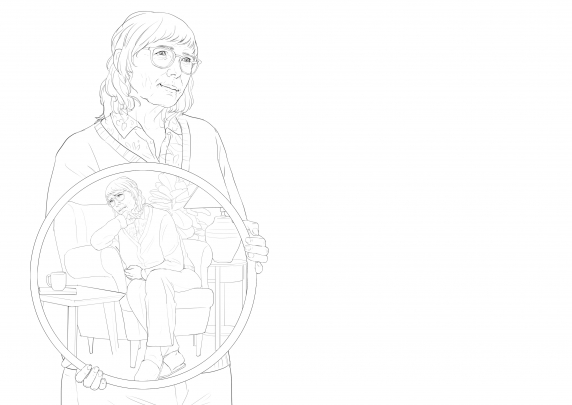 storyboard example created in Tight Pencil Sketches of Women Illustrations